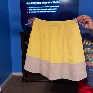 A juniors yellow and khaki skirt